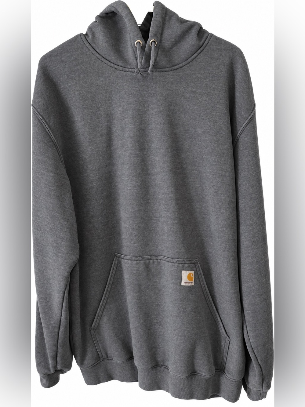 Carhartt Gray Pullover Hoodie Neon Green Sleeve Graphic Workwear Streetwear